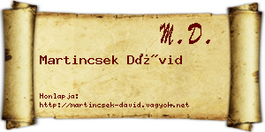 Martincsek Dávid névjegykártya